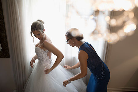 Bride preparing for wedding